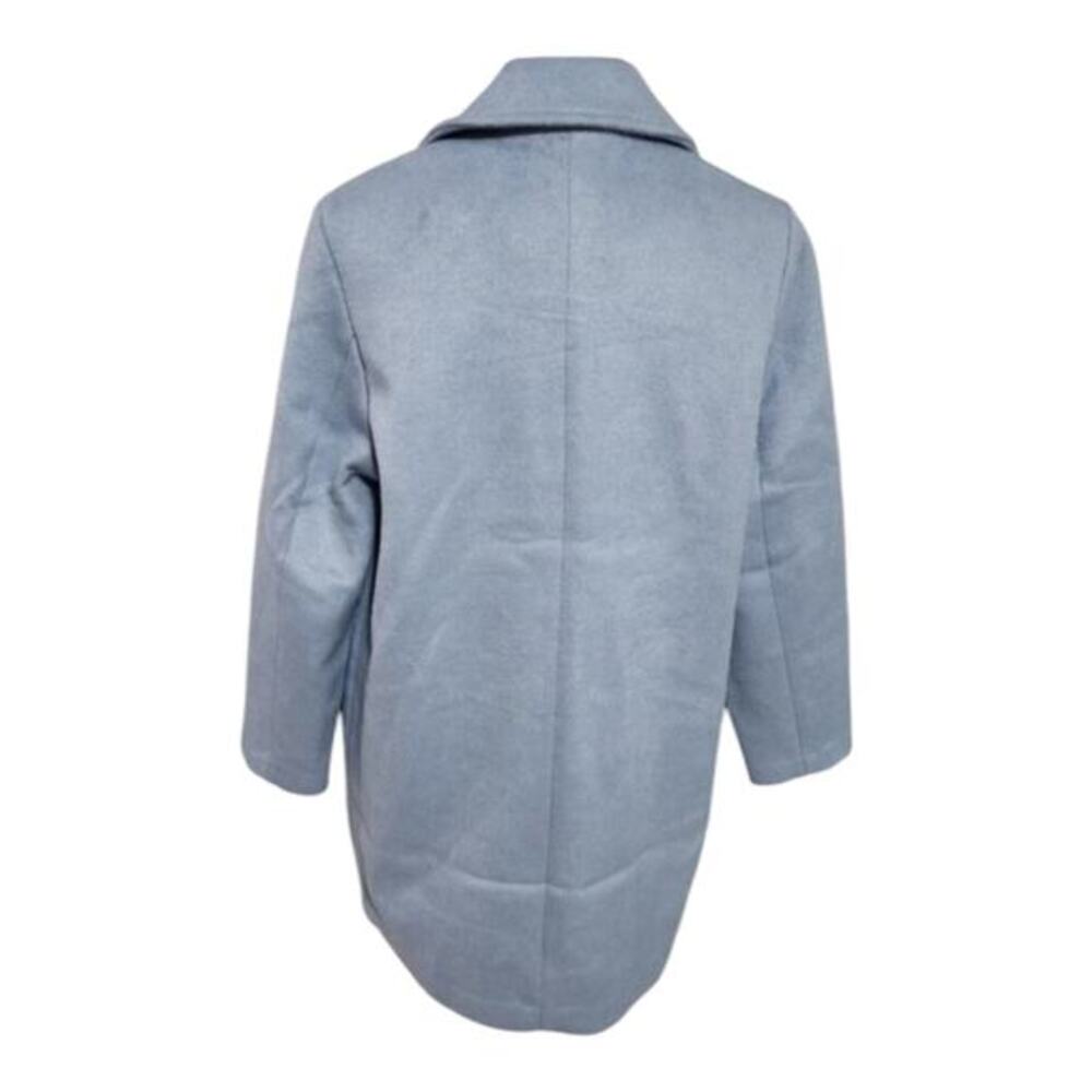 Halston Women's Light Blue Wool Blend Blazer Pea Coat Walking Womens Size XL New - Picture 3 of 13